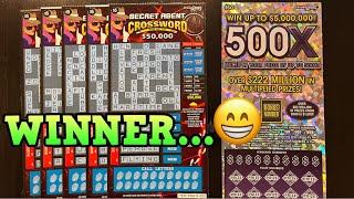 CROSSWORD SCRATCH OFFS amp A 50 TICKET [upl. by Elehcim895]