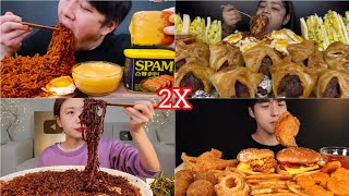 Mukbang asmr of delicious food with delicious big plates [upl. by Atnohs]