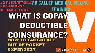 WHAT IS DEDUCTIBLE  COINSURANCE  COPAY  OUT OF POCKET EXPENSES AR CALLER  MEDICAL BILLINGTAMIL [upl. by Slade95]