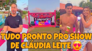 ✅ CARLINHOS MOSTROU OS PREPARATIVOS PARA O SHOW DE CLÁUDIA LEITE NO RANCHO 😍😍 [upl. by Toddy]