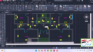 كيفية رسم الدرج وادراج البلوكات لمخطط معمارى لمبنى فى اوتوكاد [upl. by Enileme]