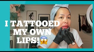 I TATTOOED MY LIPS Lip bLushLip TintLip TattooSPMU [upl. by Hadleigh]