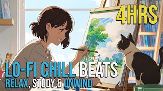 4Hour LoFi Chill Beats Live Relax Study amp Unwind 🎧☕📖🍃 [upl. by Mall]