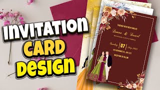 Elegant 2024 Wedding amp Invitation Card Design Ideas  DIY Wedding Card Tutorial  Photoshop [upl. by Emmett]