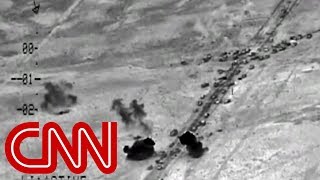 Airstrikes hit huge ISIS convoy in Falluja [upl. by Assirralc519]