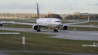 United Boeing 767300 Takeoff at EDDM FULL HD [upl. by Vassaux]