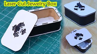 How to make Laser Cut Jewelry Box  Laser Cut Living Hinges Gift Box  Jewelry Box wiht Lid [upl. by Adnirol]