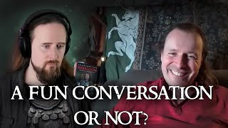 Skallagrim and Jason Kingsley discuss sword fighting and gaming [upl. by Klein]