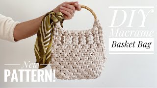 DIY Macrame Basket BagStep By StepJak zrobić torebkę koszyk [upl. by Yelrahc]