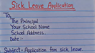 Sick leave application to Principal  Fever 🤒 Par application  Suffering fever english [upl. by Oruhtra912]