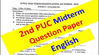 Midterm Exam English Question Paper [upl. by Brick596]