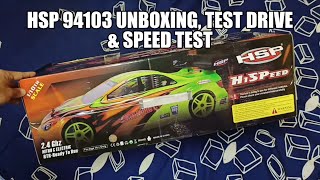 HSP 94103 RC Brushed Unboxing Test Drive amp Speed Test [upl. by Nnylharas776]