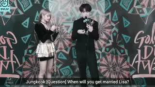 jungkook and Lisa interview kooklisa bts [upl. by Nalon]