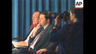 USA US DEFENCE SECRETARY WILLIAM COHEN PRESS CONFERENCE [upl. by Ralip65]