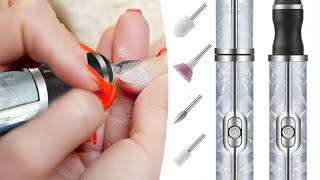 nails  nails grinding  press nails  nails art tutorial  grooming  chrome nails [upl. by Ellebasi]