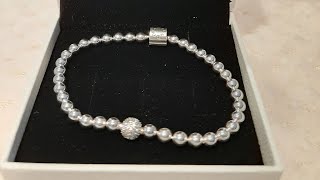 Pandora Beads and Pave Bracelet Pandora Bracelet Unboxing size 1700 [upl. by Frentz]