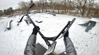 SNOW SCOOTER AT SKATEPARK [upl. by Esilec]