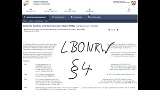 Landesbauordnung NRW §4  Bebauung der Grundstücke mit Gebäuden [upl. by Christean45]