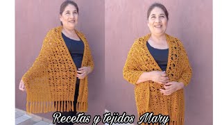 Elegante hermoso y muy practico chal a crochet mostaza [upl. by Kepner]