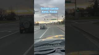 Watching sunrise in Kenai Alaska fun scenic alaskatravel nature beautiful sun trips driving [upl. by Reinke]