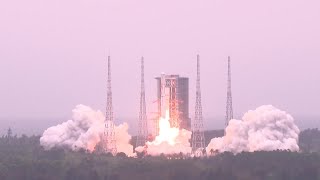 Blastoff Chinas Long March 8 launches relay satellite on moon mission [upl. by Kunin]