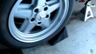 Sound of worn out brake disks and pads Mercedes 190D [upl. by Yanrahs]