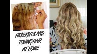 HOW TO HIGHLIGHTS AND TONE HAIR AT HOME P2 JackieEFFEX [upl. by Anohsal]