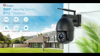 Ctronics 16x Optical Zoom 5MP FHD Outdoor Wifi Security Camera [upl. by Sadnak]