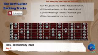 Bills – Lunchmoney Lewis Backing Track with scale chords and lyrics [upl. by Kitty26]