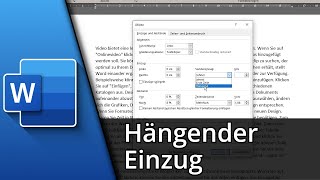 Hängender Einzug in Word ✅ Tutorial [upl. by Ellinad]