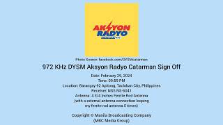 972 KHz Aksyon Radyo Catarman Sign Off February 29 2024 0959 PM [upl. by Giarg]