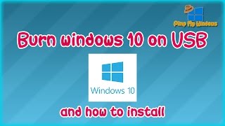 Burn windows 10 on USB and how to install [upl. by Airretal557]