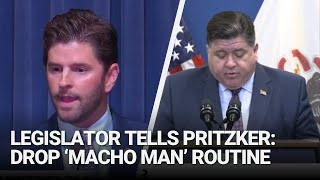 Legislator tells Pritzker to drop ‘macho man’ routine work with Trump [upl. by Mehalek517]