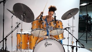 Cindy Blackman says “Brooklyn is That Great Gretsch Sound” [upl. by Nosidam]