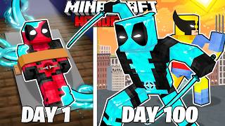 I Survived 100 Days as DIAMOND DEADPOOL in HARDCORE Minecraft [upl. by Asiret]