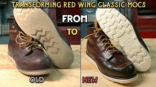 From Old to New Red Wing Classic Moc Sole Transformation with Vibram 4014 CRISTY [upl. by Daggett]