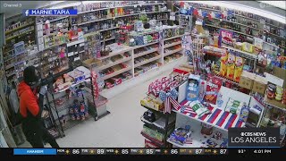 Caught on camera Convenience store owner shoots attempted robbery suspect [upl. by Erlin]