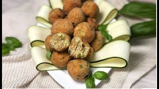 POLPETTE DI ZUCCHINE E GAMBERETTI  RICETTA FACILE FRITTE E AL FORNO [upl. by Araet]