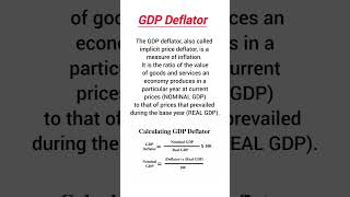 What is GDP Deflator  Measure of inflation gdpdeflator inflation gdp realgdp nominalgdp [upl. by Chui830]