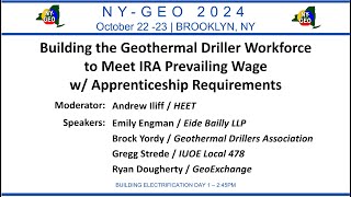 Building the Geothermal Drilling Workforce to Meet IRA Prevailing Wage with Apprenticeship Rules [upl. by Kevin]