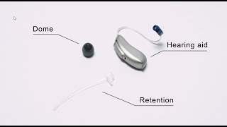 How to attach the retention on a Phonak Audèo M hearing aid [upl. by Husein]