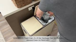 SONGMICS Designer 2 x 8 Gallon Trash Can for Kitchen  Product Review [upl. by Lili]