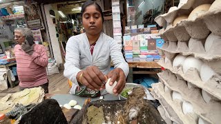 Sharmila Aunty Serves Boiled Eggs Fry  Street Food [upl. by Boyes]