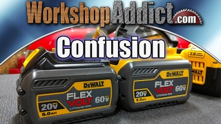 Dewalt Flexvolt 90Ah 60Ah vs 20 volt max 50Ah 20Ah vs 40 volt  How Dewalt Batteries Size Up [upl. by Idnew766]