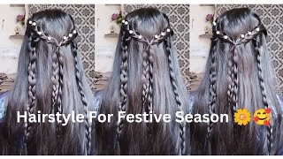 Hairstyle For Festive Season 🌼🥰 [upl. by Jilli]