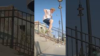 Footbag Athlete Does Crafty Stunt on Stairs [upl. by Koorb688]