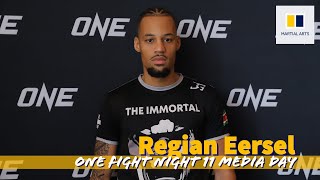 Regian Eersel searching for KO vs Dmitry Menshikov  ONE Championship Fight Night 11 [upl. by Marva698]