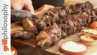 Mutton spitroast kontosouvli recipe stepbystep ENG subs  Grill philosophy [upl. by Romilly763]