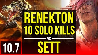 RENEKTON vs SETT TOP  6 early solo kills 10 solo kills KDA 1024  EUW Master  v107 [upl. by Aohk936]