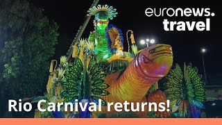 Watch Rio Carnivals colourful parade as Brazil looks forward to a full return in 2023 [upl. by Nosyrb]